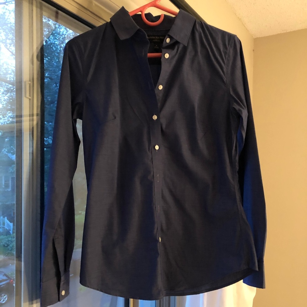 Blue Button Down - Picture 2 of 6